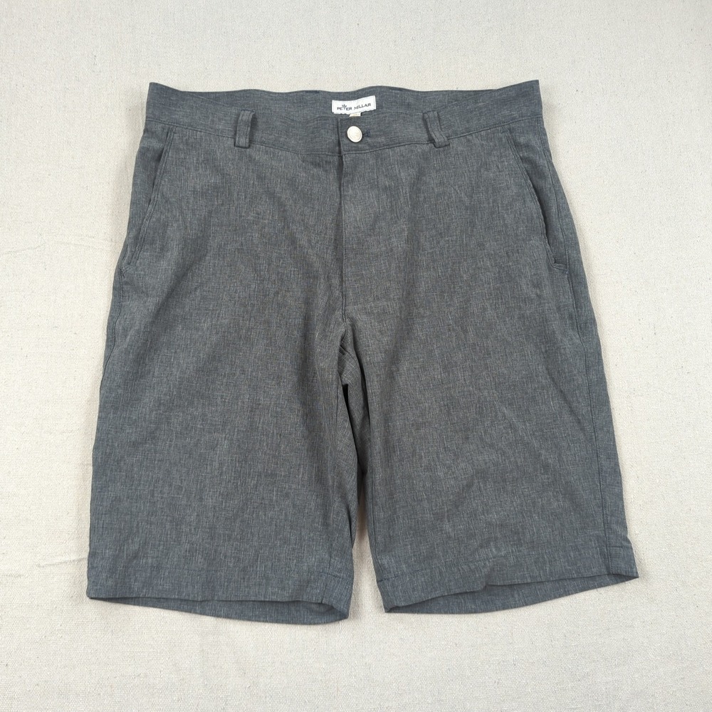 Peter Millar Shorts Mens 32 Gray Shackleford Performance Hybrid Golf